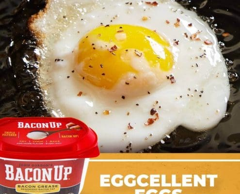 Frying eggs in Bacon Up adds next-level flavor!