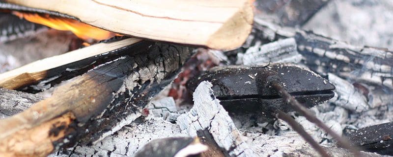 A burning campfire